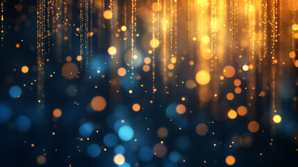 Shimmering golden lights create magical atmosphere with vibrant colors