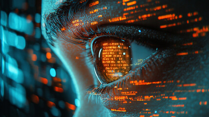 Digital Eye  Cyberspace  AI  Futuristic Technology  Code Reflection