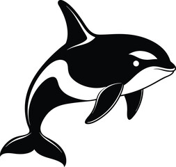 Naklejka premium Killer Whale Spirit Orca Jumping Vector illustration isolated on white background 