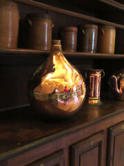 Pots et bonbonne en cuivre 