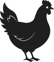 silhouette of a chicken on white background 