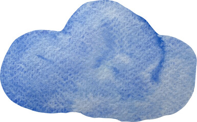 Watercolor cartoon cloud for baby in neutral boho style.