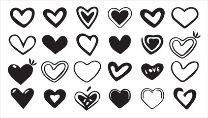 Love heart vector set. love icon valentin days love. illustration set EPS10