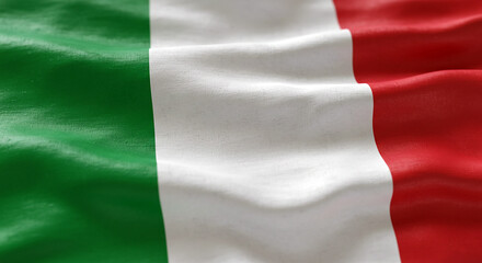 Italian Flag Close Up Texture Fabric Green White Red National Symbol Italy Background Banner
