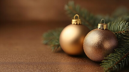 Golden Ornaments Adorn Festive Tree Branches