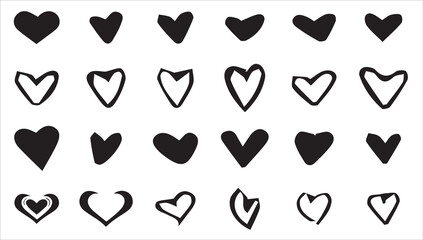 Love heart vector set. love icon valentin days love. illustration set EPS10