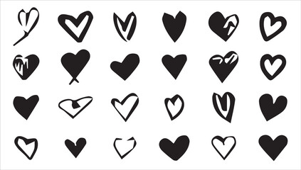 Love heart vector set. love icon valentin days love. illustration set EPS10
