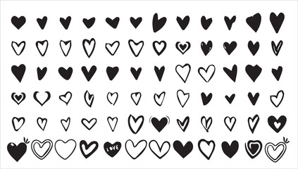 Love heart vector set. love icon valentin days love. illustration set EPS10