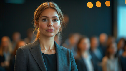Obraz premium Confident Young Businesswoman at Conference