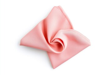 Soft fabric napkin in soft pink color, elegantly folded.