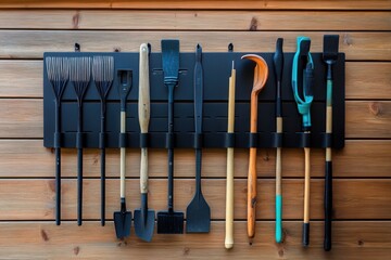 Efficient Garden Tool Organizer with Wall Mount for Enhanced Storage Solution in Outdoor Spaces