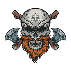 Skull Viking Warrior with Axe