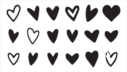 Love heart vector set. love icon valentin days love. illustration set EPS10