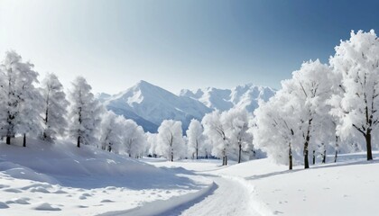 snow covered trees