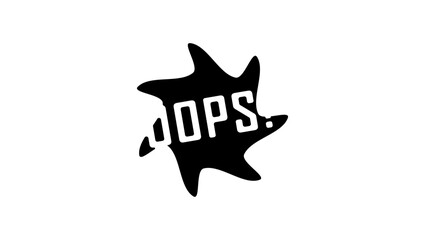 Comic boom oops, black isolated silhouette