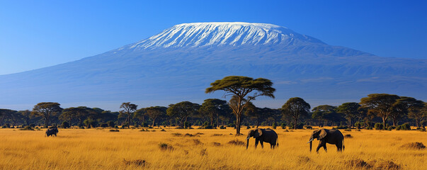 Savanna landscape in Africa, Amboseli, Kenya. Savanna landscape and its flora in Africa, Amboseli, Kenya