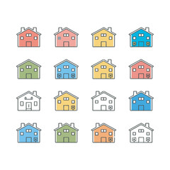 A sleek and versatile set of 16 minimalist home icons tailored for web design projects
