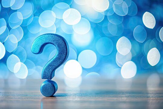 A blue, blurry question mark beckons, symbolizing inquiry, support, and unresolved riddles.