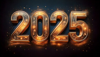 Happy new year 2025 beautiful abstract design banner