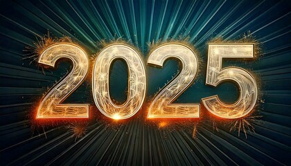 Happy new year 2025 beautiful abstract design banner