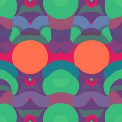 Abstract Psychedelic Pattern: A vibrant, psychedelic pattern with overlapping circles and organic shapes in bold colors.  This design features a kaleidoscopic aesthetic.