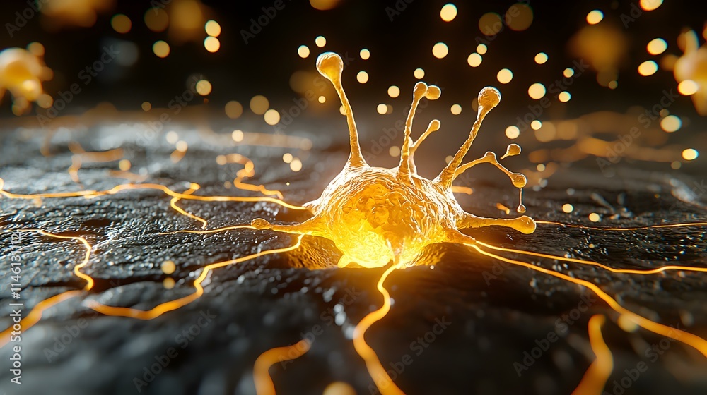 Poster stunning visualization of neurons in a dynamic floating environment