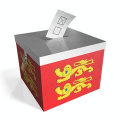 Normandie - ballot box with flag - 3D illustration