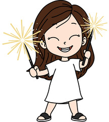 불꽃놀이하는 소녀