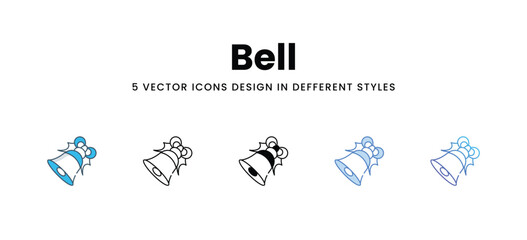 Bell icons in different style vector stock illustration