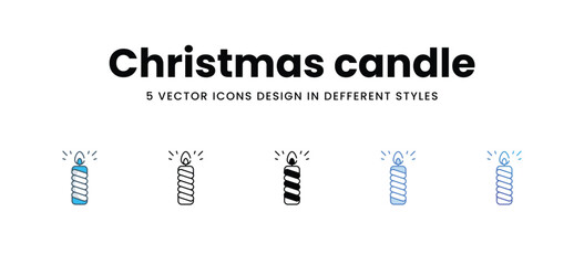 Christmas candle icons in different style vector stock illustration