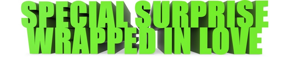 Special Surprise wrapped In Love, 3d text