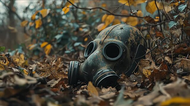 An old gas mask used after a disaster