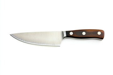 flat prime of a kitchen knife with wide stainless steel blade.