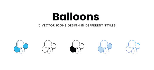 Balloons  icons in different style vector stock illustration