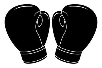 Close-up silhouette of boxing gloves