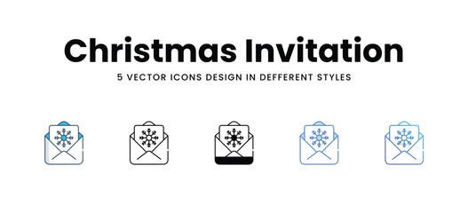 Christmas Invitation icons in different style vector stock illustration