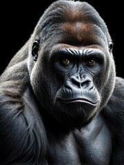 Obraz premium A close-up of a gorilla displaying a strong and intense gaze