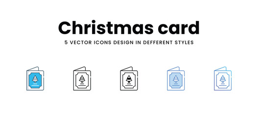 Christmas card icons in different style vector stock illustration