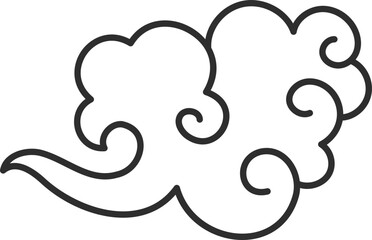 cloud outline chinese new year ornamental celebration vector