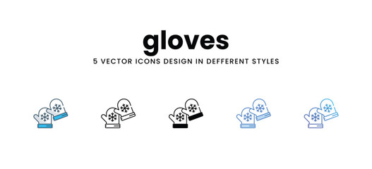 gloves icons in different style vector stock illustration