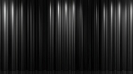 Dark Stage Curtains, Dramatic Lighting, Velvet Texture.