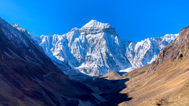 The Brahma Parvat, the mountain dedicated to the Hindu God of Creation,Lord Brahma, Uttarakhand, India.