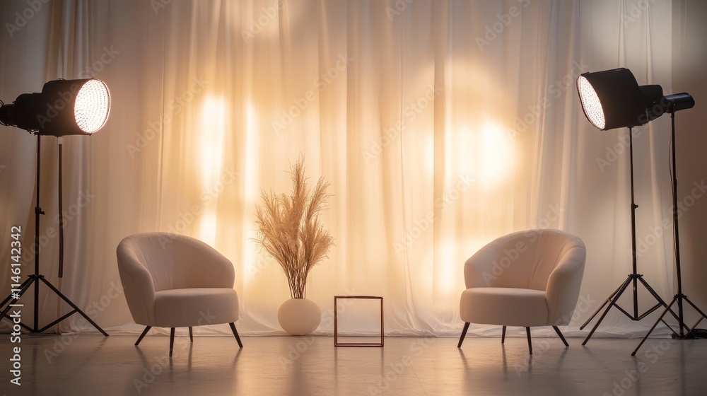 Fototapete versatile backdrop with interchangeable design elements and a minimalist aesthetic, perfect for stag