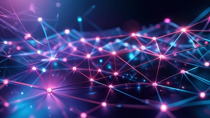 Obraz premium Network connection structure. Big data. Connecting points and lines. Abstract technology background