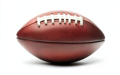 American football ball isolated on bright and clear white background