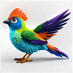 Obraz premium funny parrot bird cartoon 3d rendering