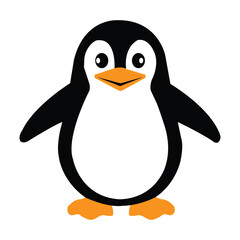 Cute cartoon penguin illustration vector on white background 