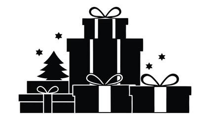  Christmas Presents silhouette illustration