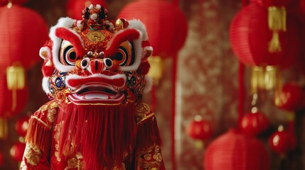 Fototapeta premium Beautiful greeting card for Happy Chinese New Year with copy space