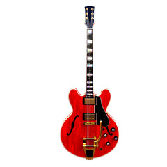 Fototapeta premium 3d render red guitar with transparent background
